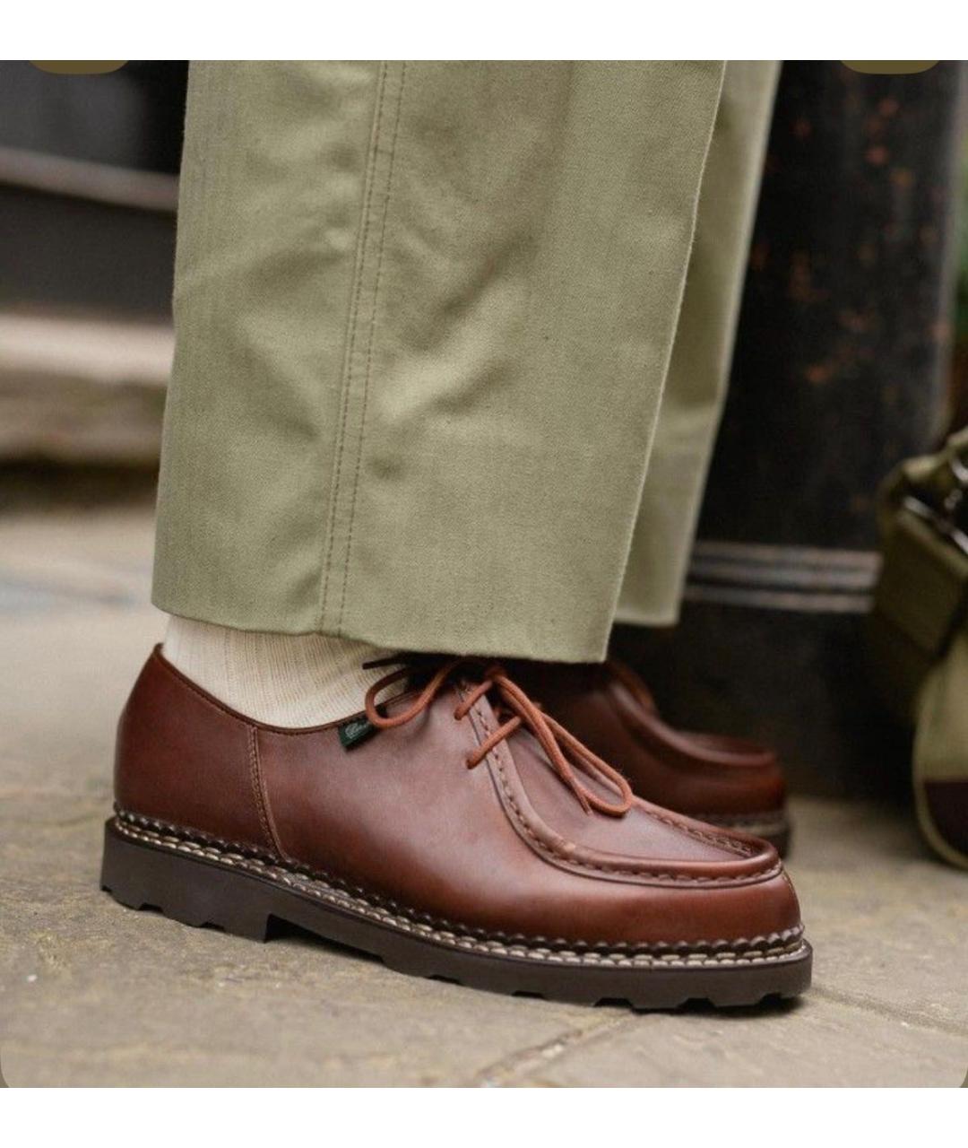 PARABOOT Коричневые кожаные низкие ботинки, фото 8
