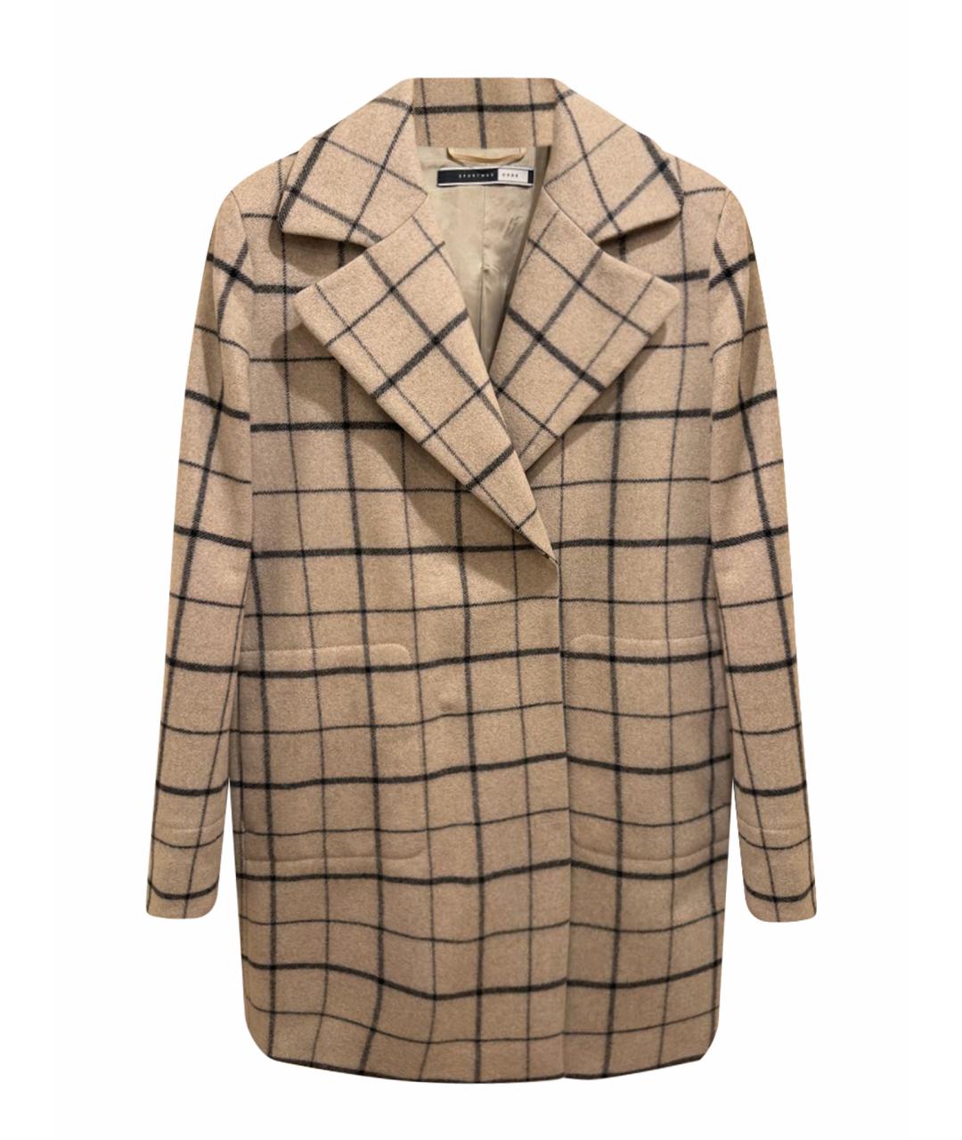 SPORTMAX Бежевое шерстяное пальто, фото 1