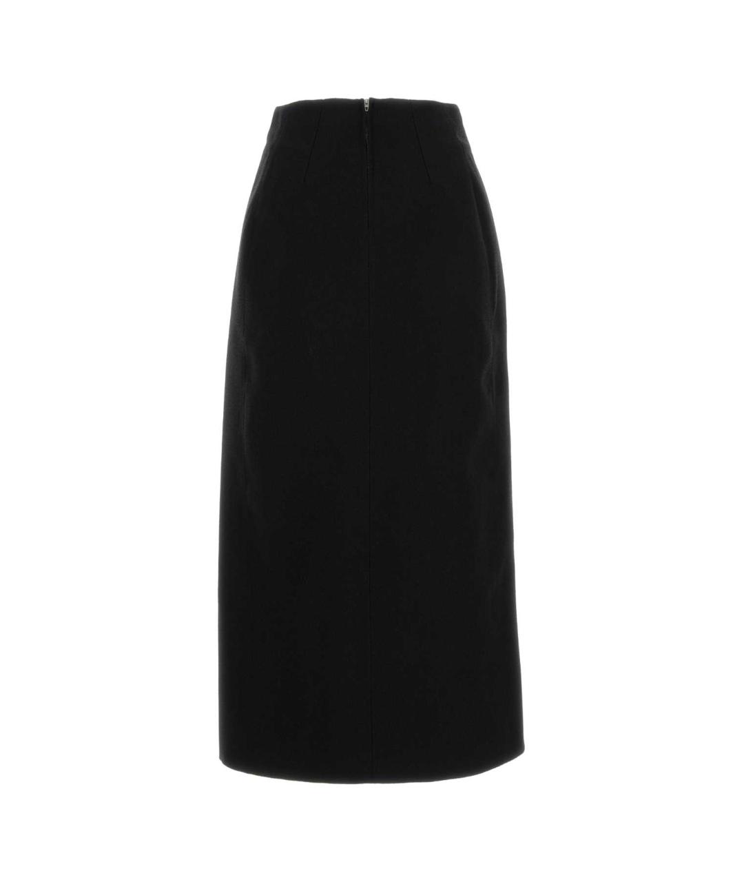 JIL SANDER Черная шерстяная юбка миди, фото 2