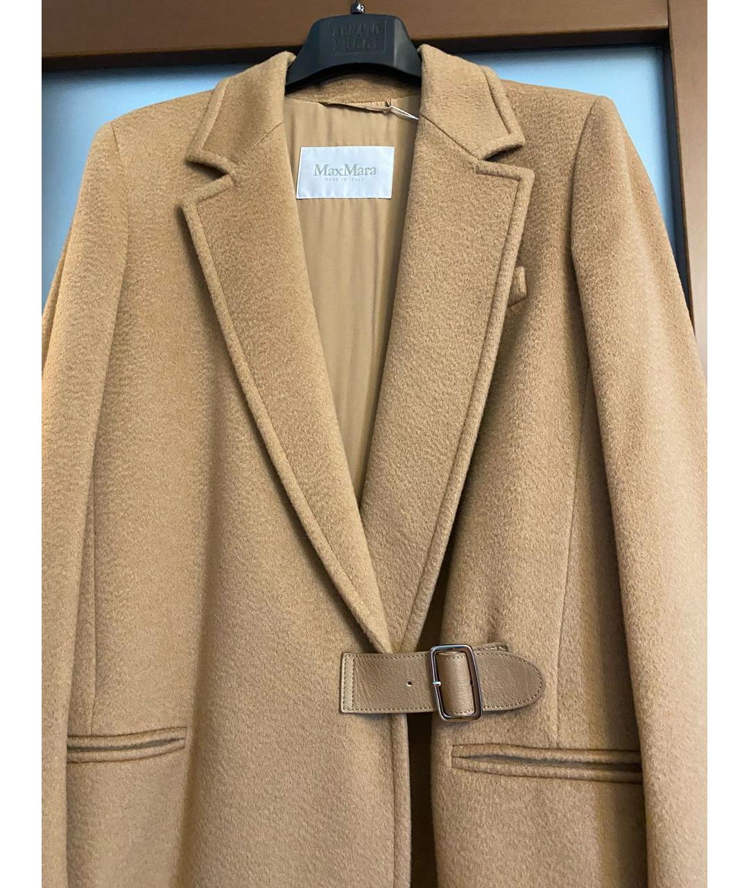 'S MAX MARA Бежевое шерстяное пальто, фото 3