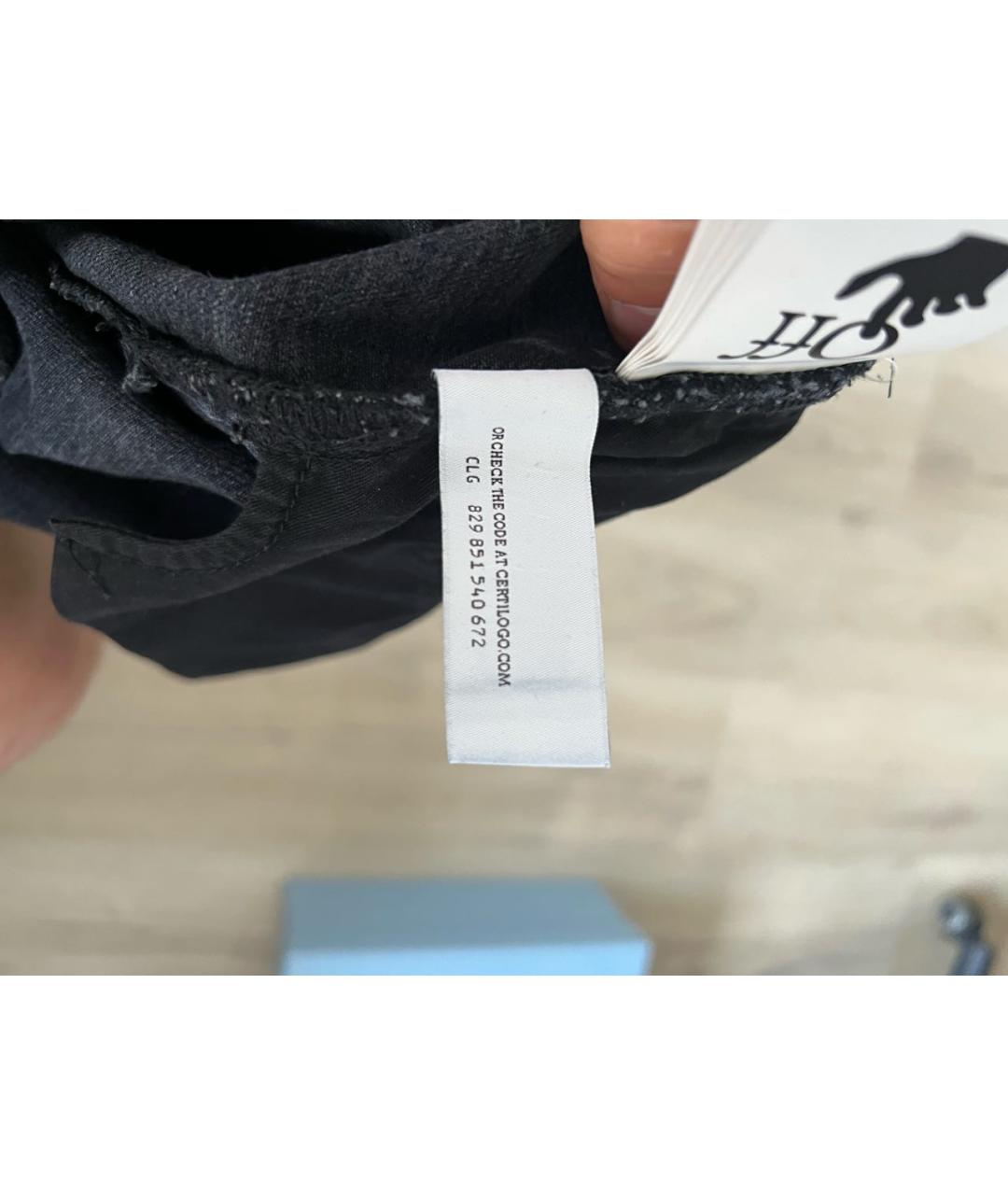 OFF-WHITE Темно-синие хлопковые джинсы скинни, фото 5