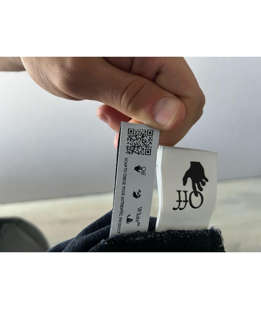 OFF-WHITE Темно-синие хлопковые джинсы скинни, фото 4