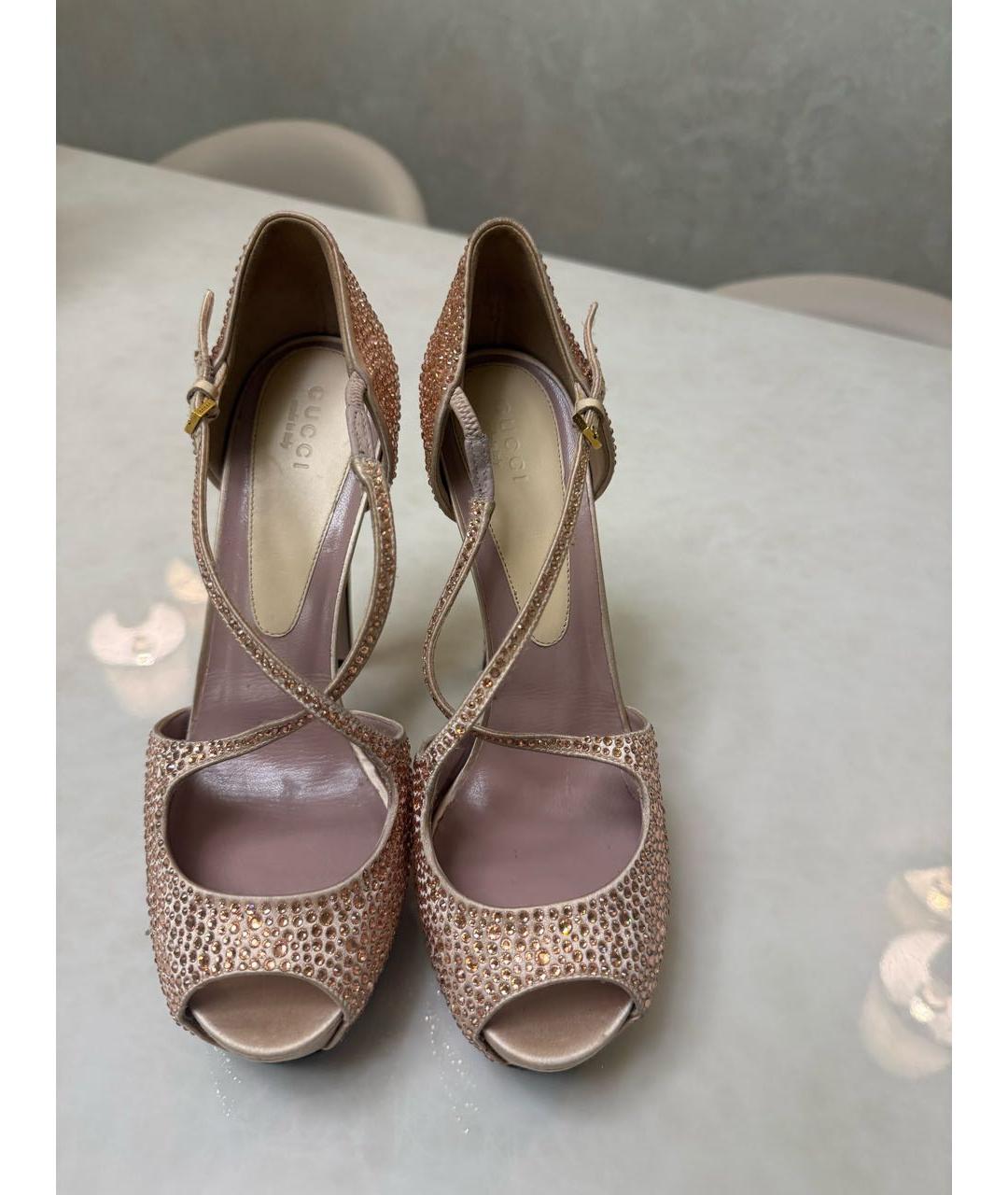CHRISTIAN LOUBOUTIN Розовые текстильные босоножки, фото 7