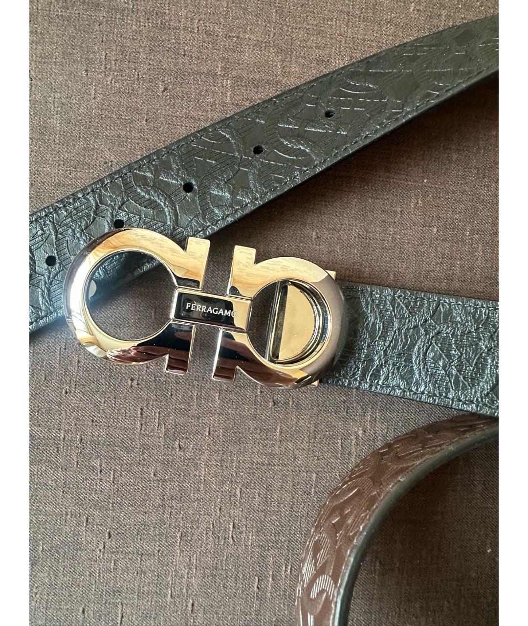 FERRAGAMO Коричневый кожаный ремень, фото 2