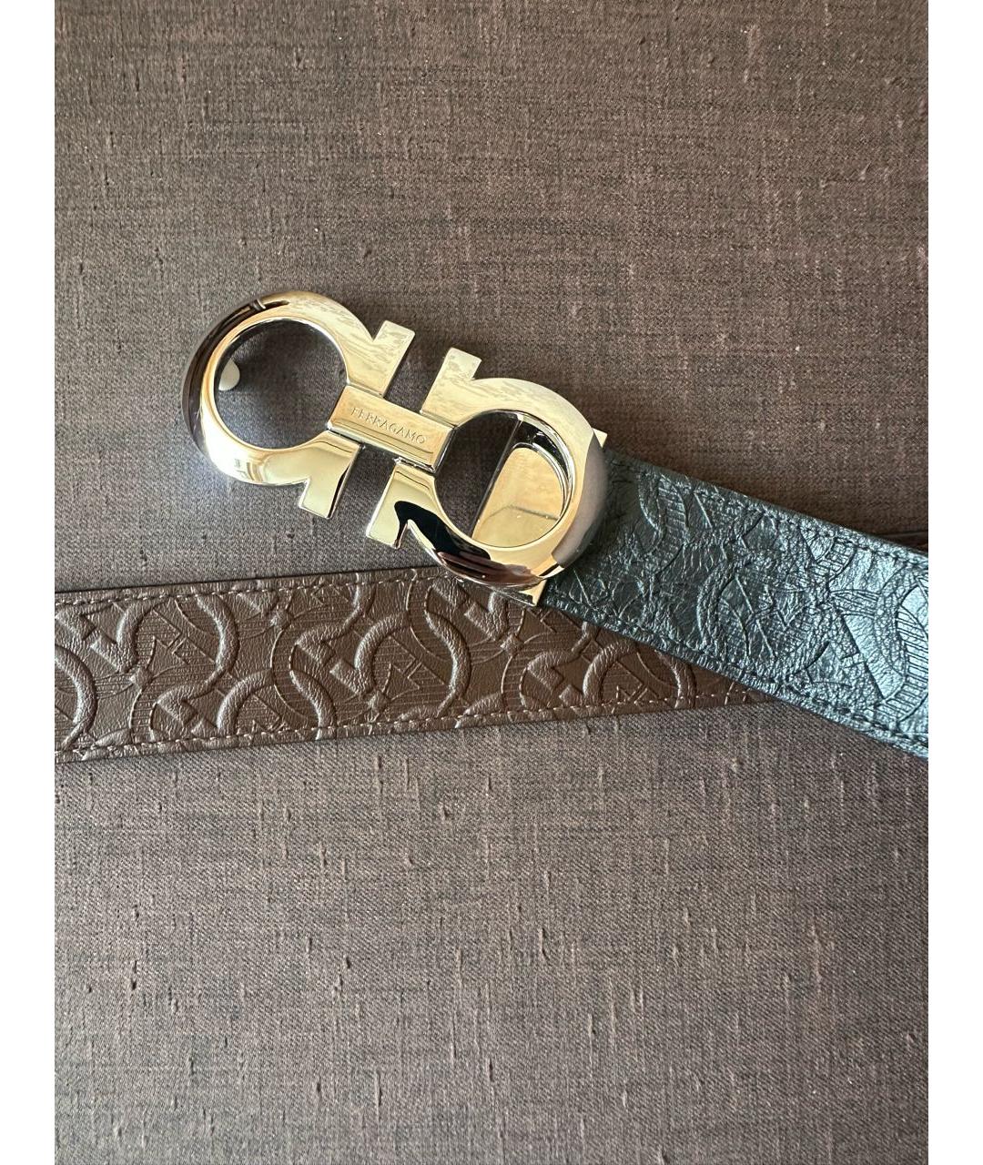 FERRAGAMO Коричневый кожаный ремень, фото 3