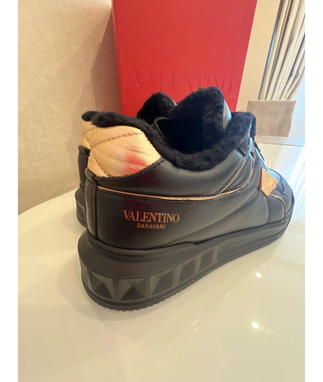 VALENTINO Черные кожаные кеды, фото 5