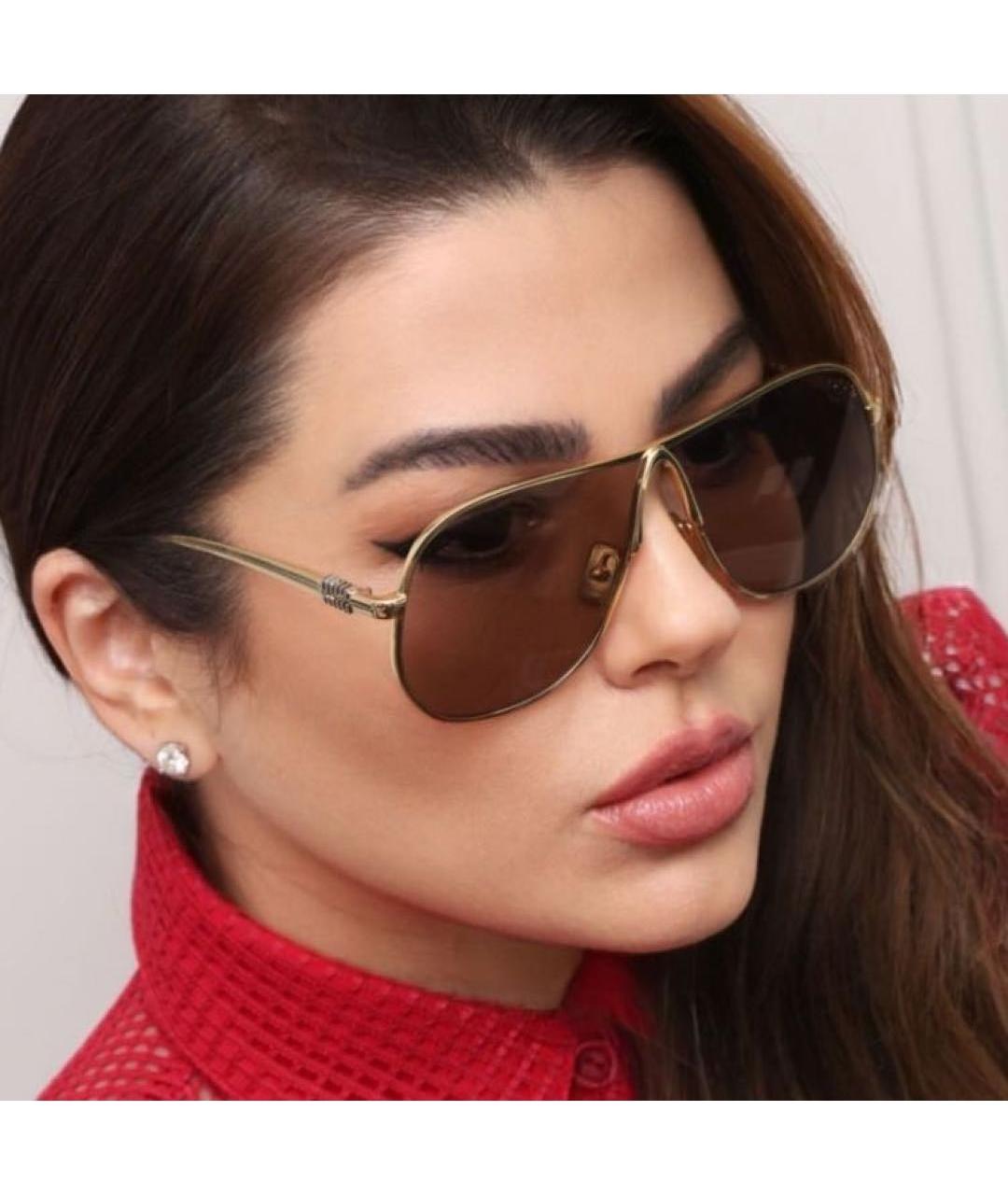 MIU MIU Коричневые металлические солнцезащитные очки, фото 6