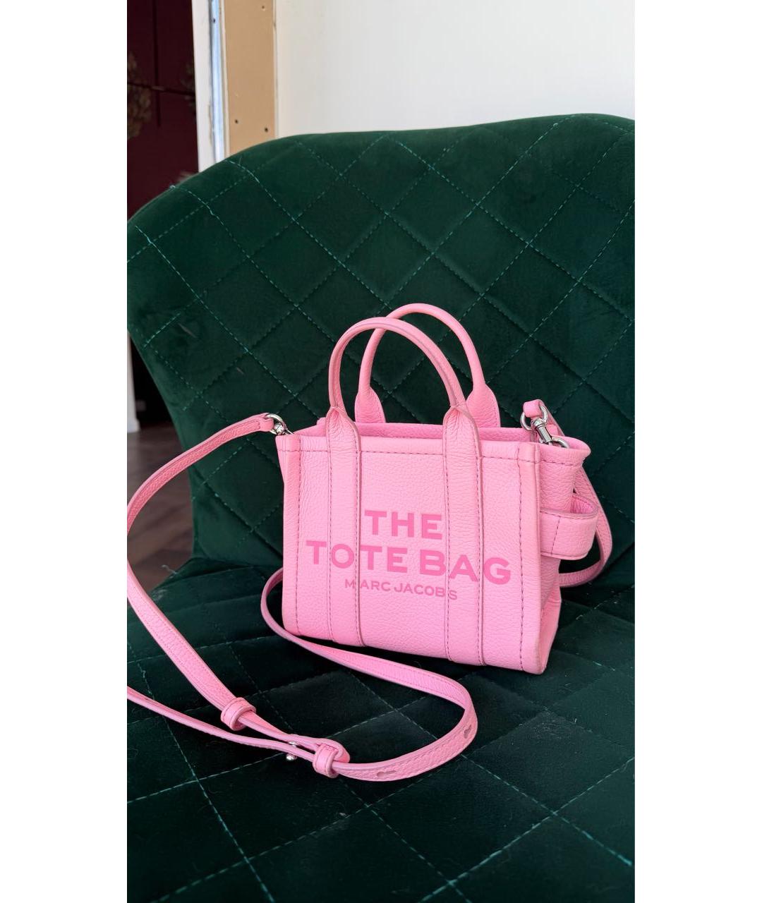 MARC JACOBS Розовая кожаная сумка тоут, фото 5