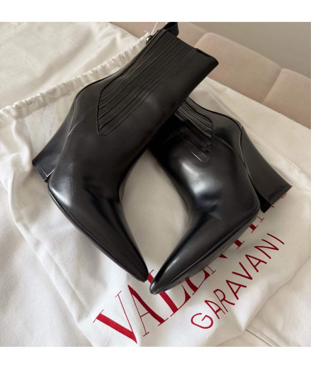 VALENTINO Черные кожаные ботильоны, фото 2