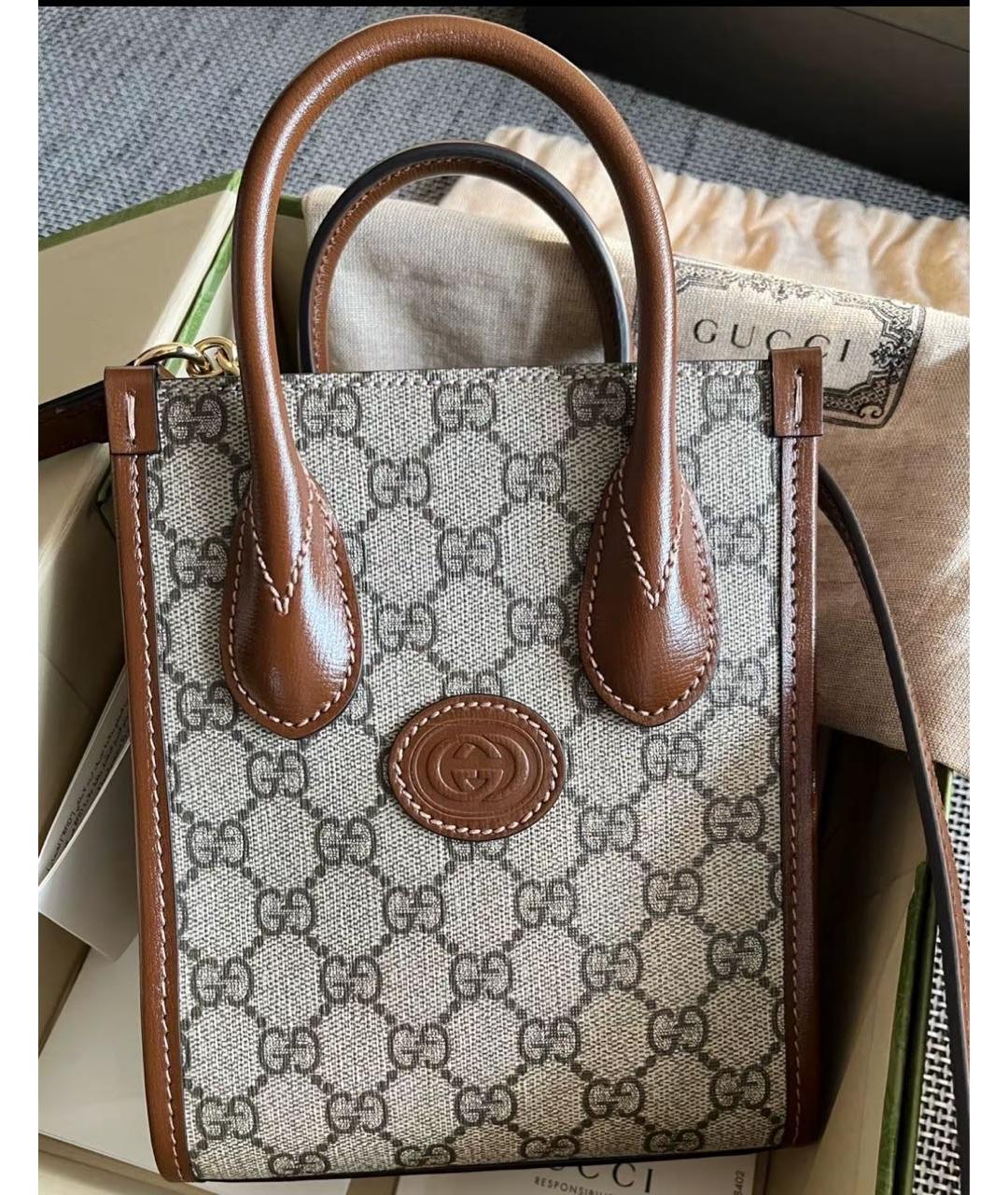 GUCCI Серая сумка через плечо, фото 3