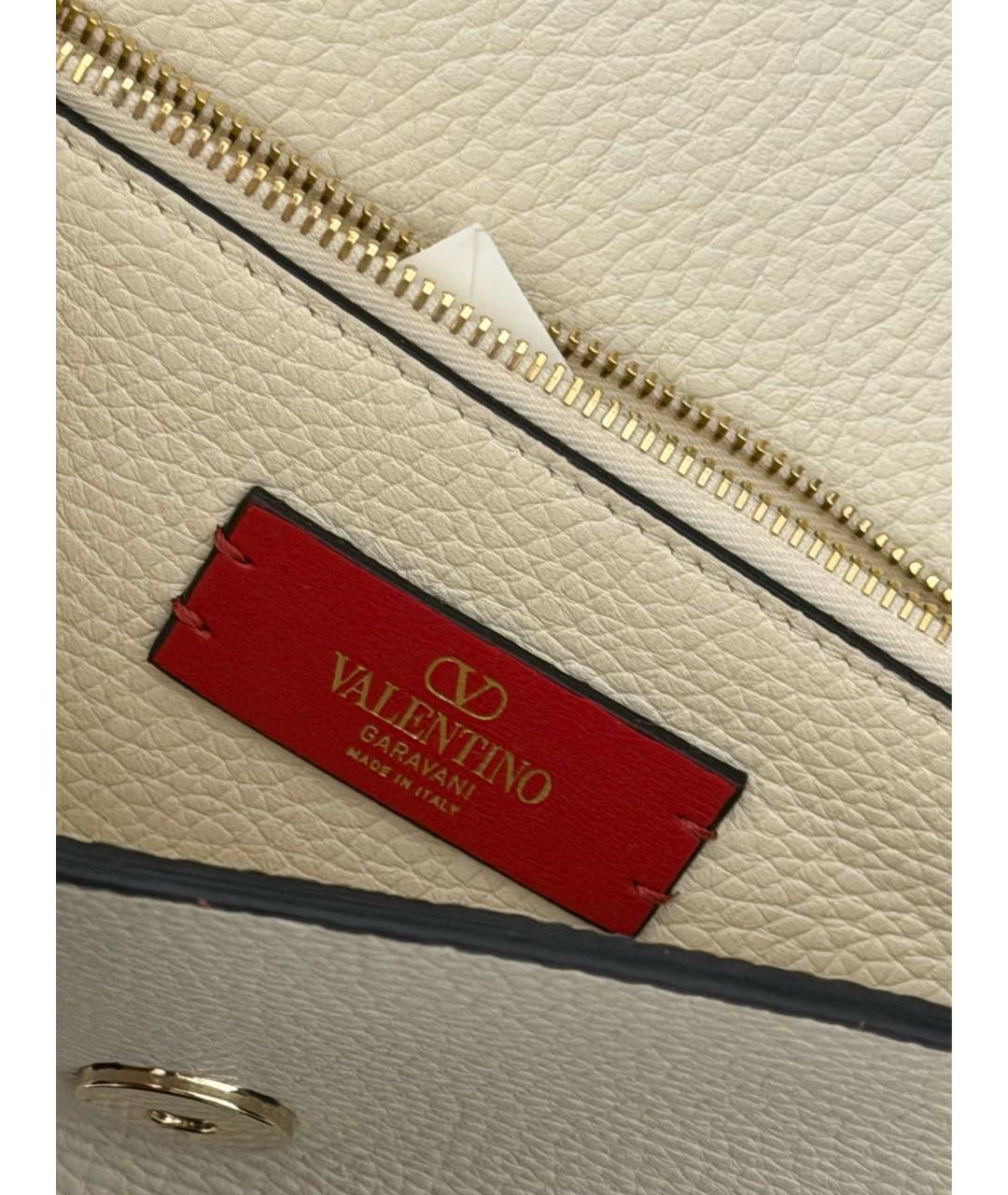 VALENTINO Бежевая кожаная сумка через плечо, фото 4