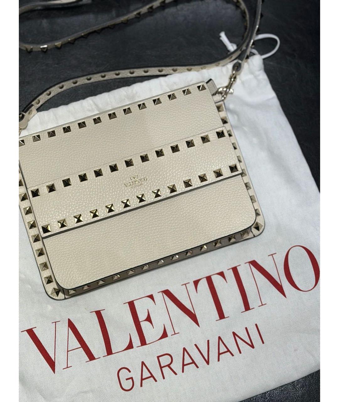 VALENTINO Бежевая кожаная сумка через плечо, фото 2