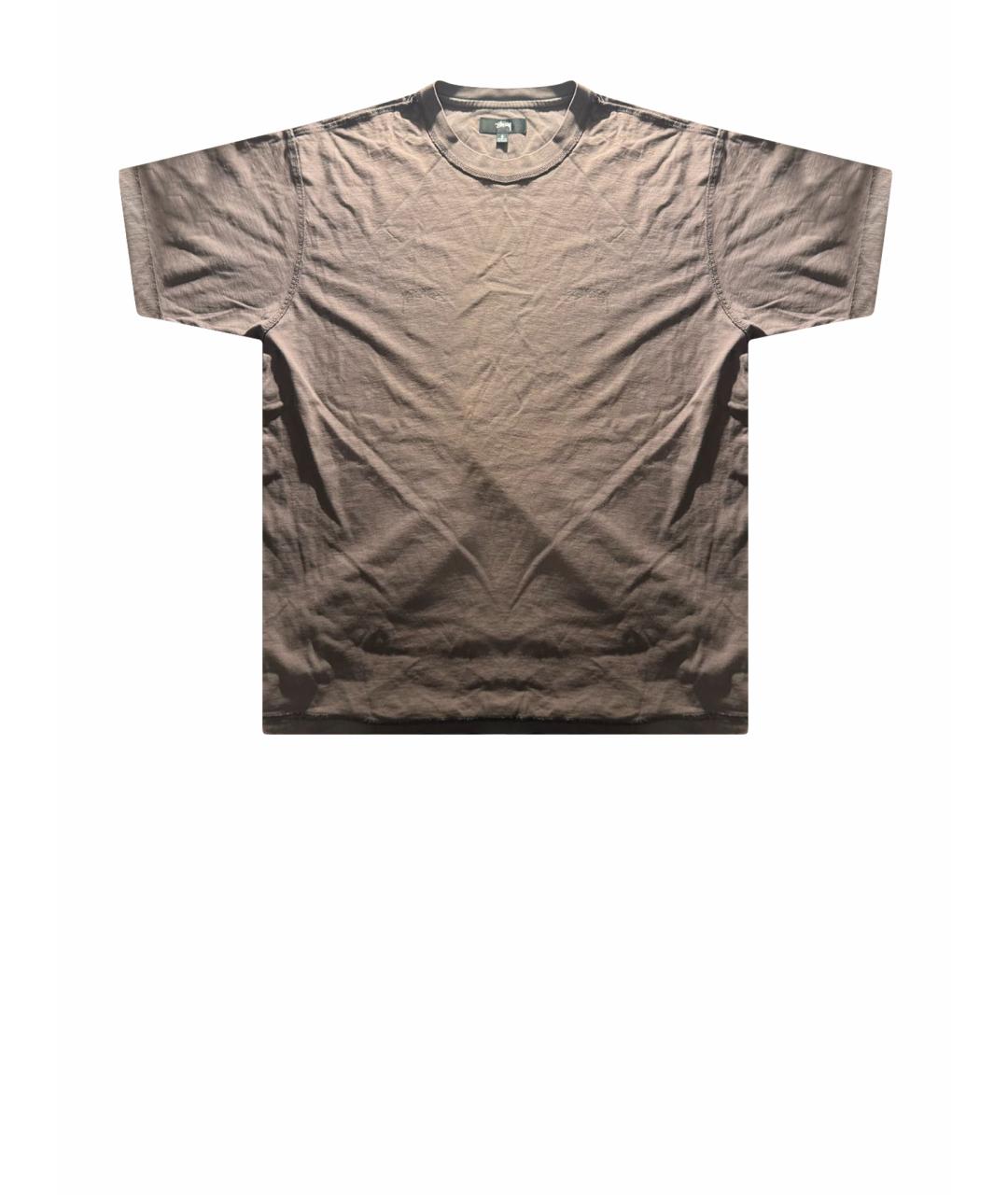 STUSSY Антрацитовая хлопковая футболка, фото 1