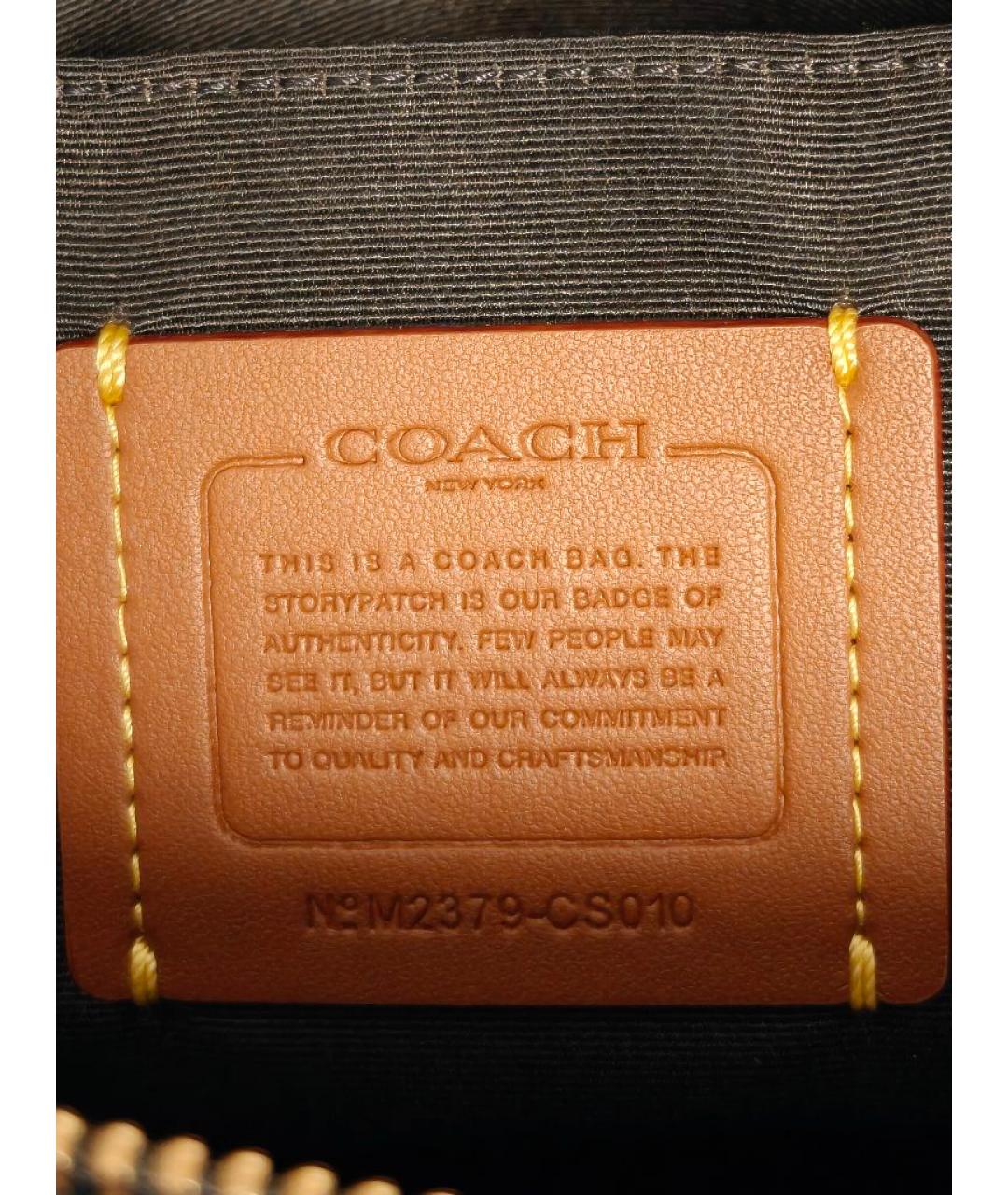 COACH Черная кожаная сумка тоут, фото 6