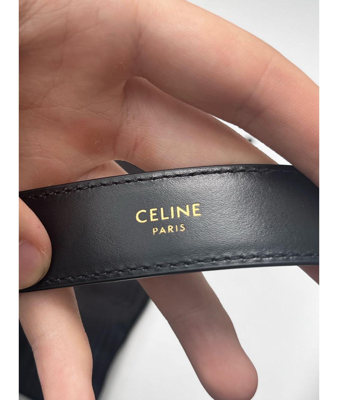 CELINE Черный кожаный ремень, фото 5