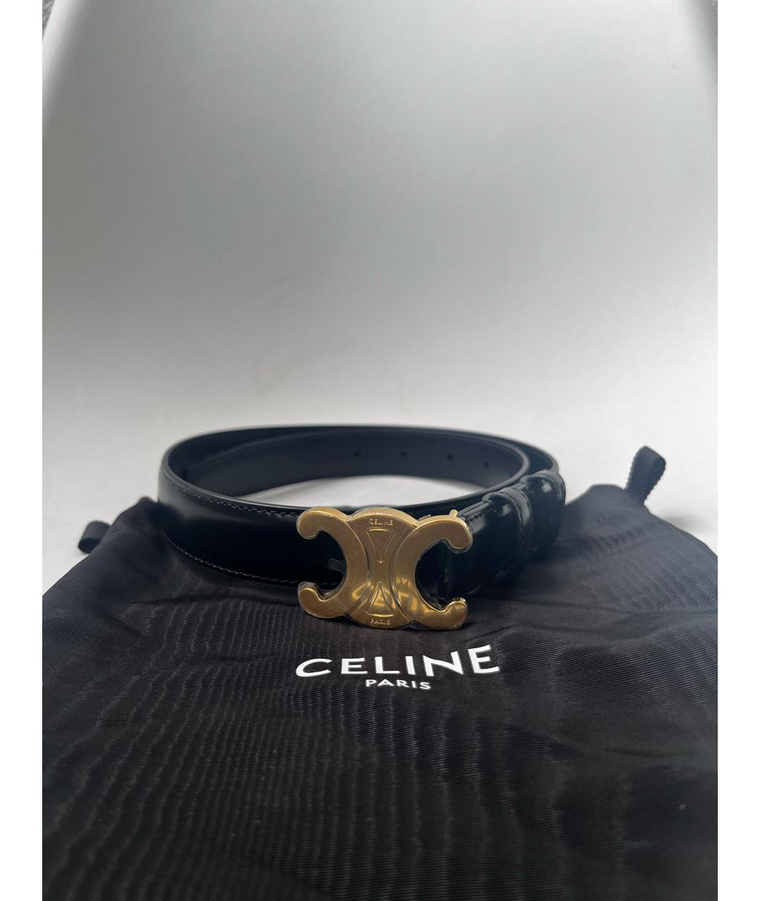 CELINE Черный кожаный ремень, фото 6