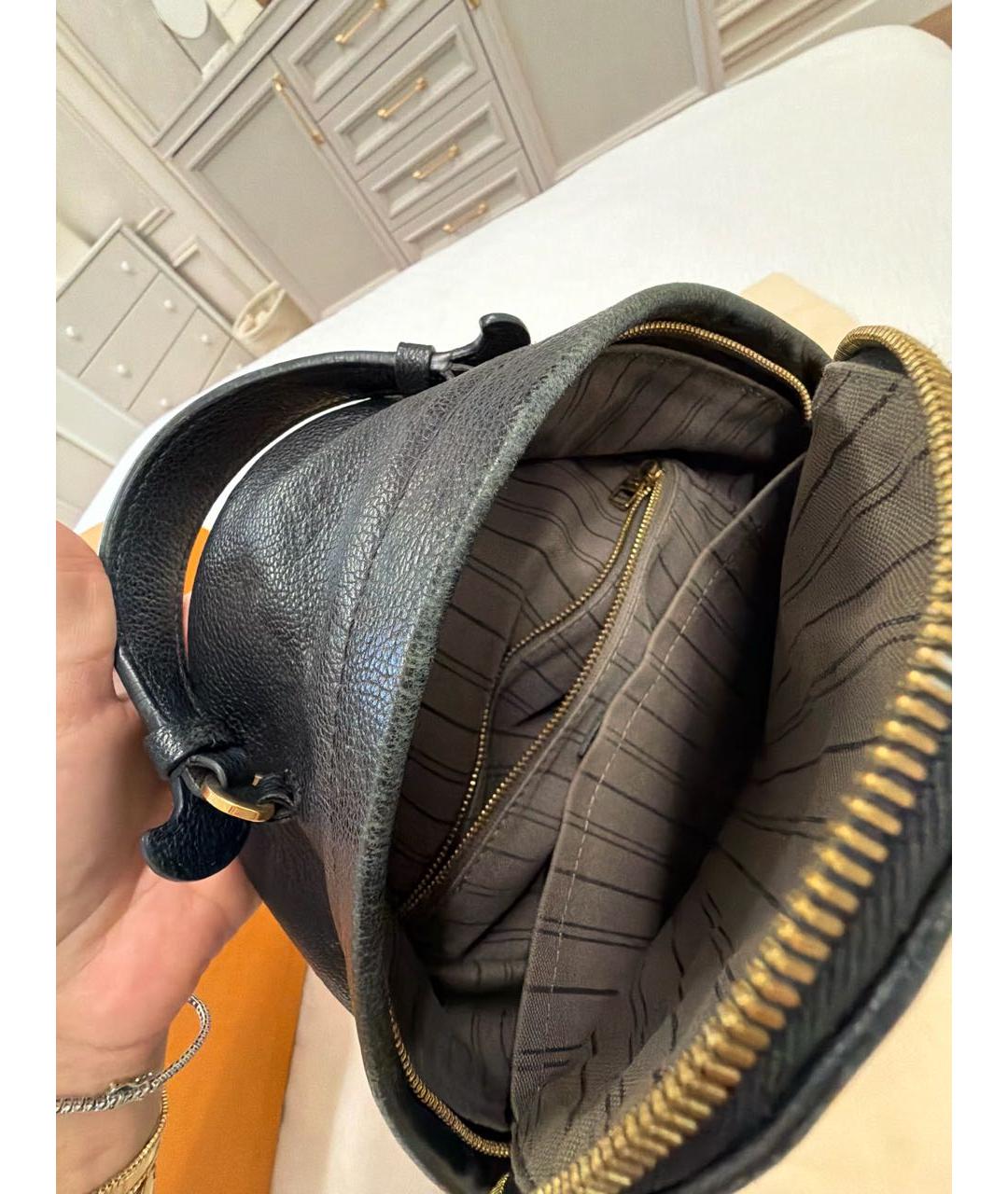 LOUIS VUITTON Черный кожаный рюкзак, фото 6