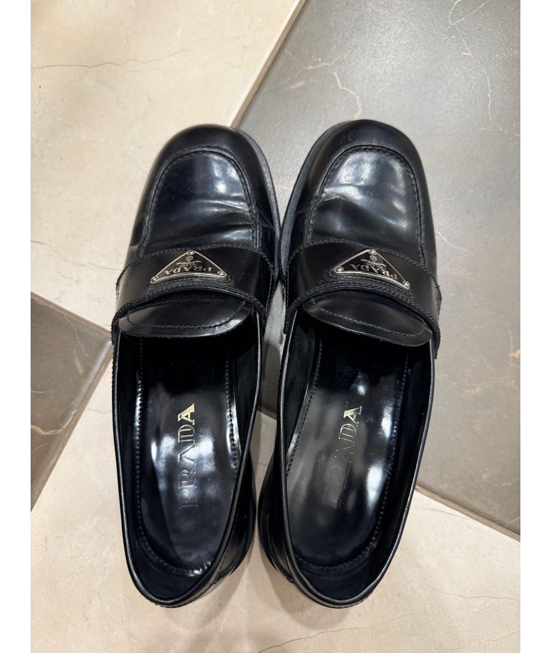 PRADA Черные кожаные лоферы, фото 3