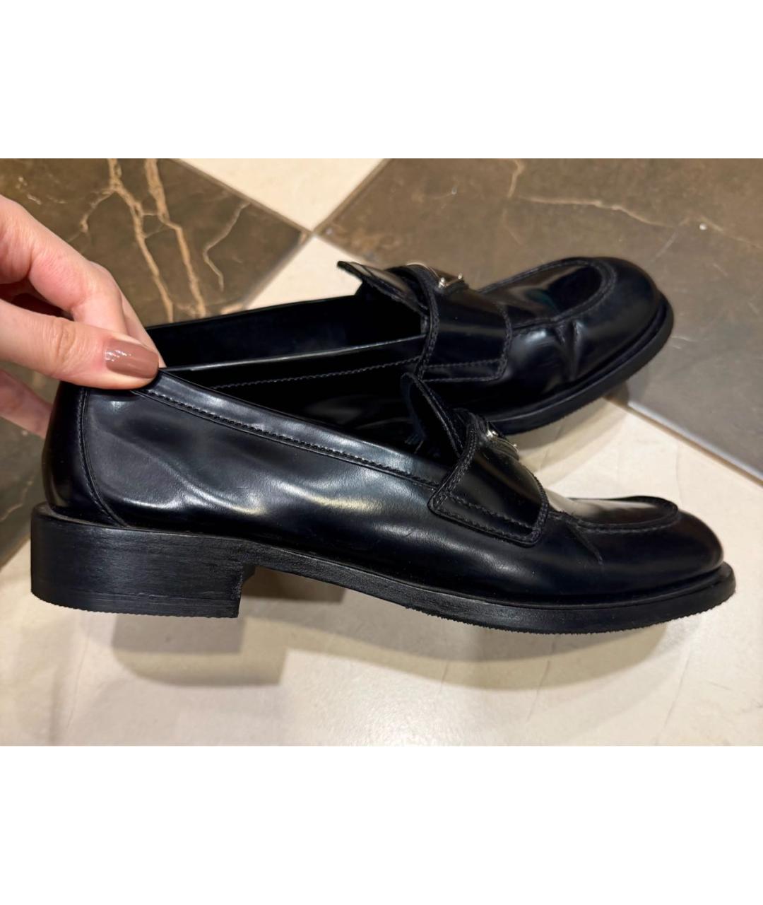 PRADA Черные кожаные лоферы, фото 5