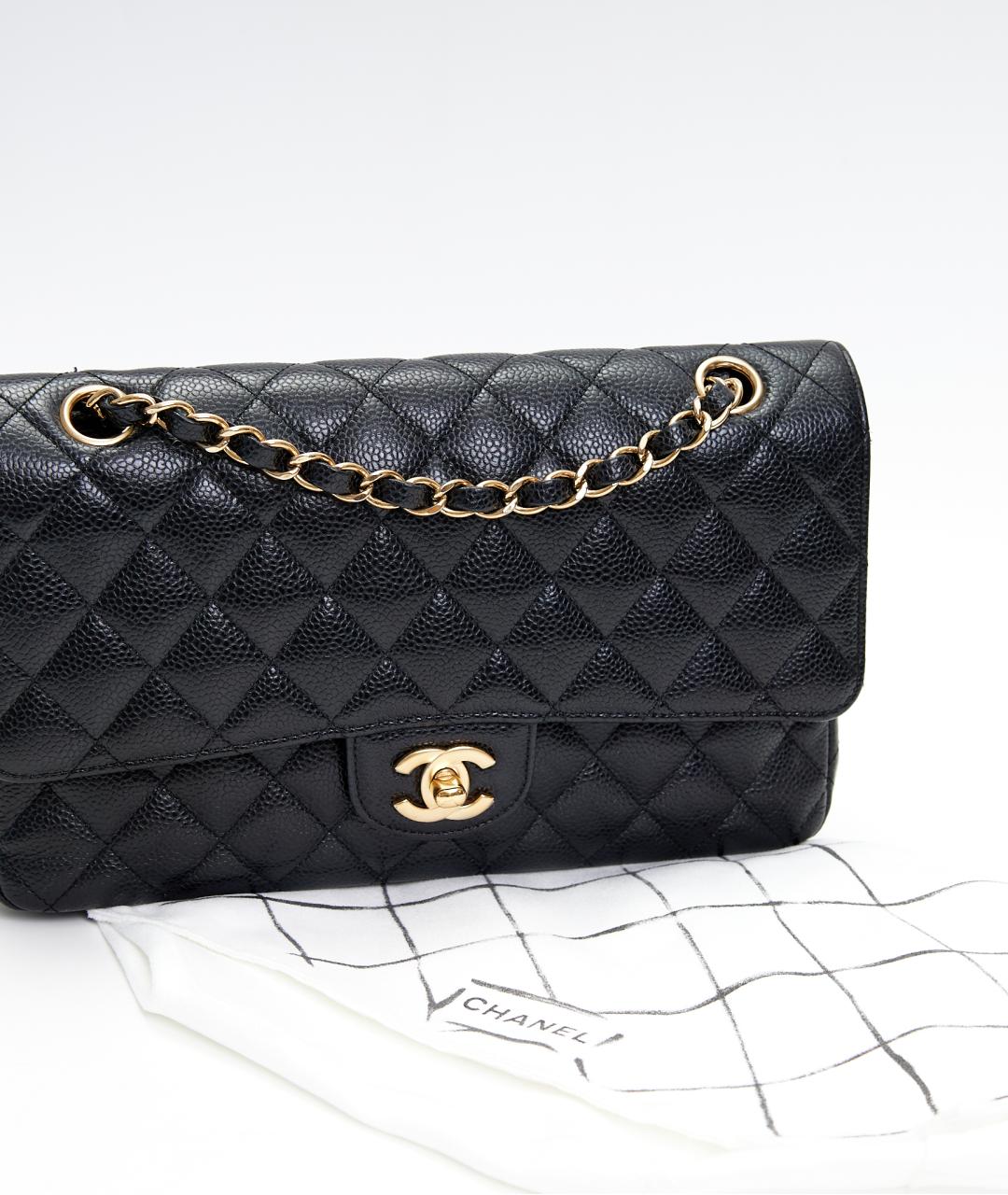 CHANEL Черная кожаная сумка с короткими ручками, фото 6