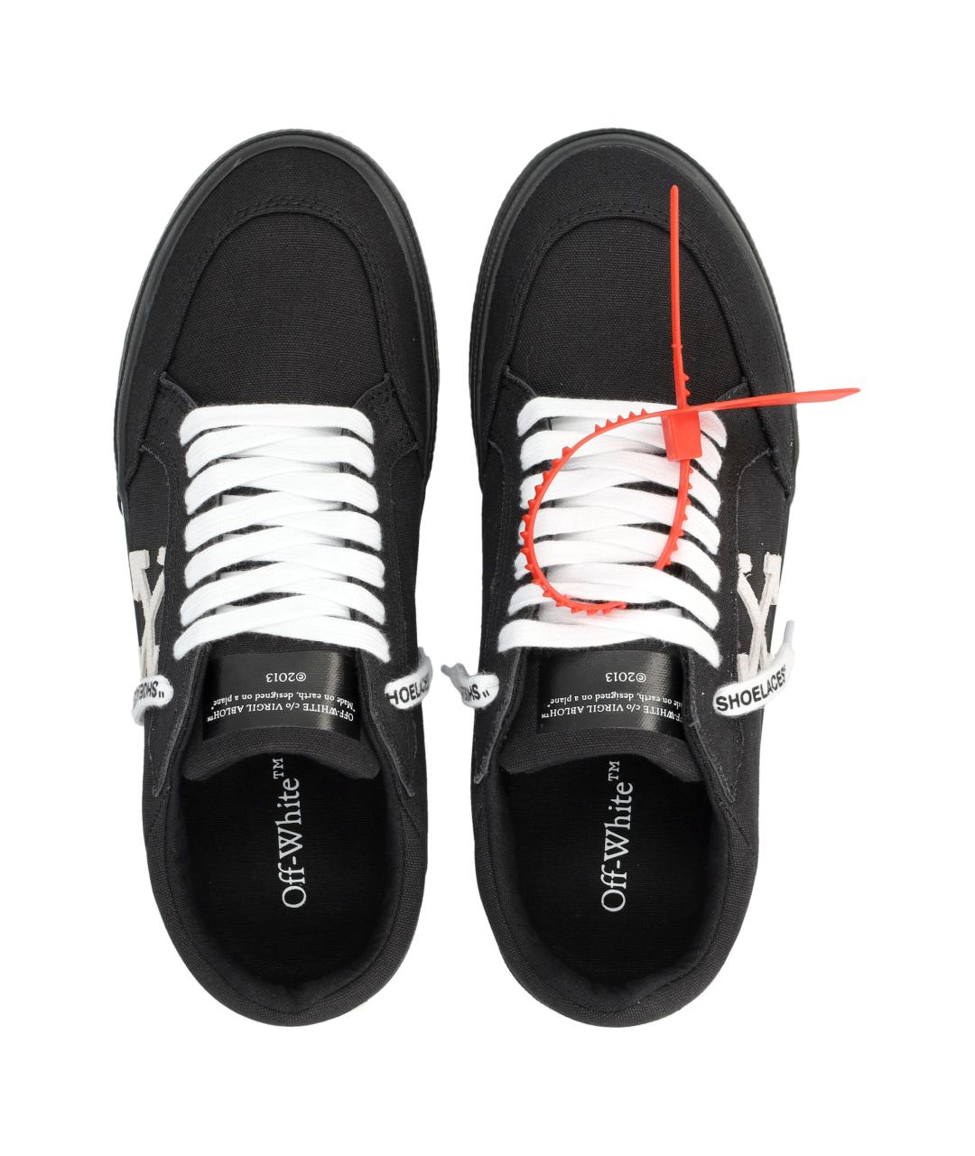 OFF-WHITE Черные текстильные низкие кроссовки / кеды, фото 2