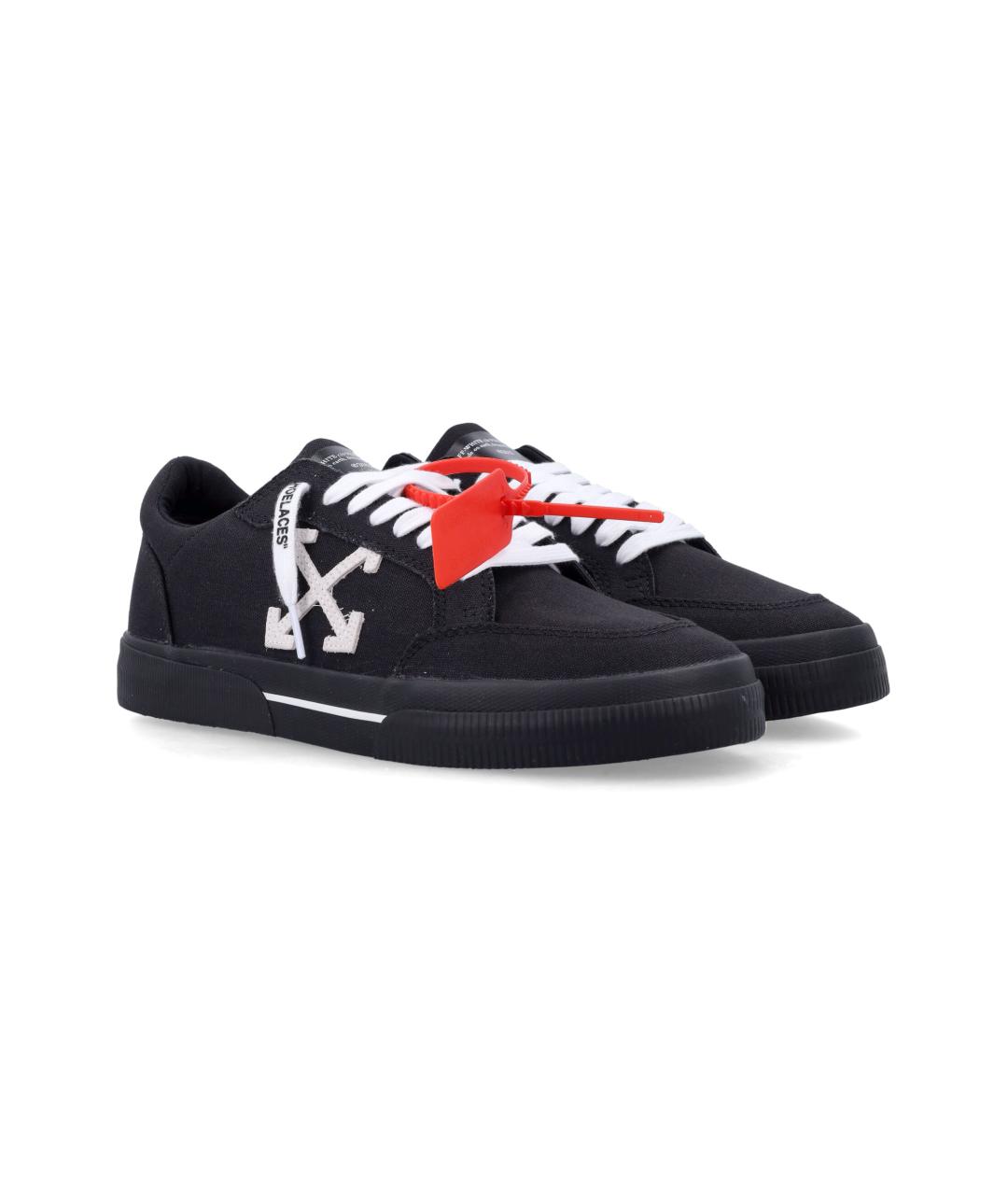 OFF-WHITE Черные текстильные низкие кроссовки / кеды, фото 3