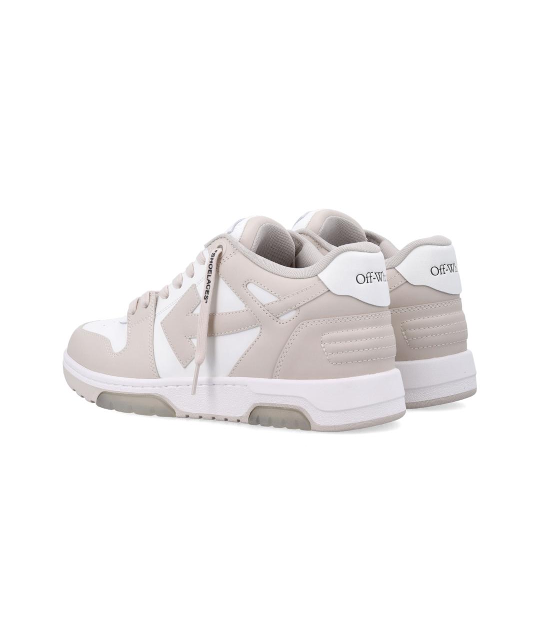 OFF-WHITE Белые кожаные низкие кроссовки / кеды, фото 4