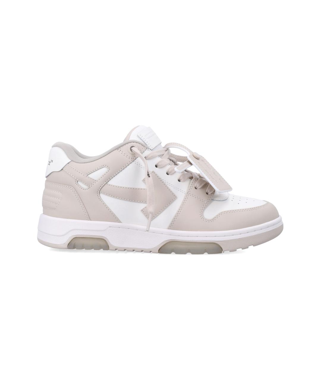OFF-WHITE Белые кожаные низкие кроссовки / кеды, фото 1