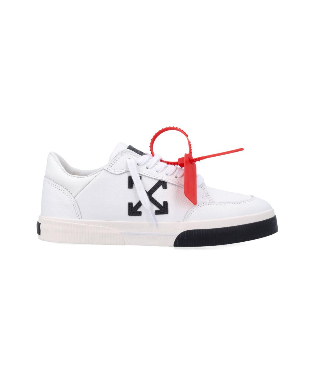 OFF-WHITE Белые кожаные низкие кроссовки / кеды, фото 1