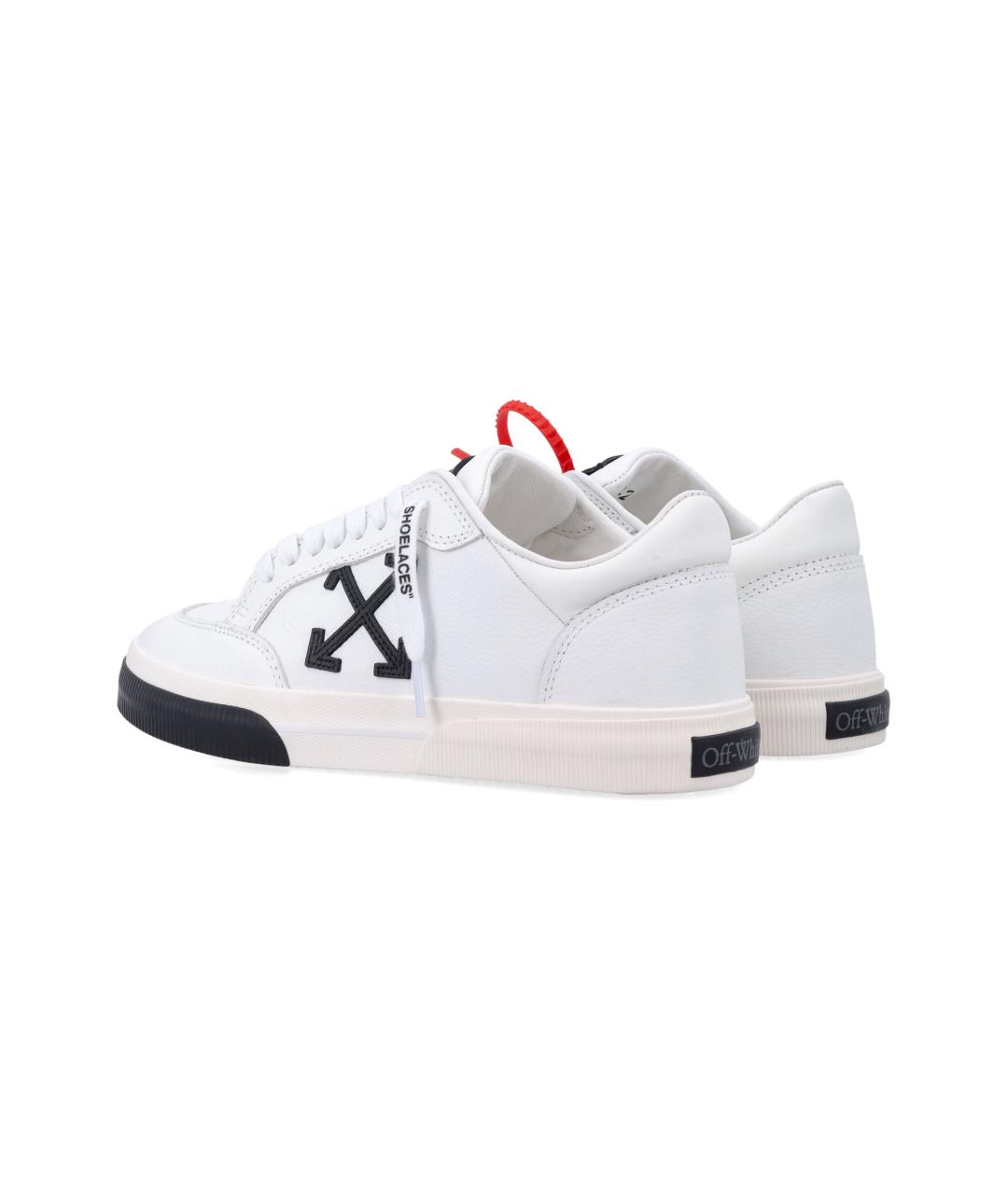 OFF-WHITE Белые кожаные низкие кроссовки / кеды, фото 4