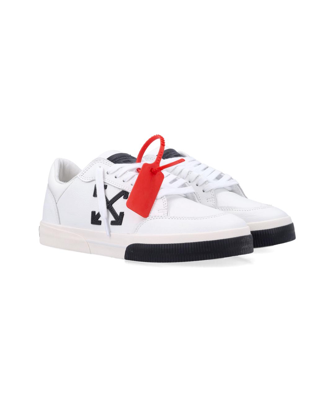 OFF-WHITE Белые кожаные низкие кроссовки / кеды, фото 3