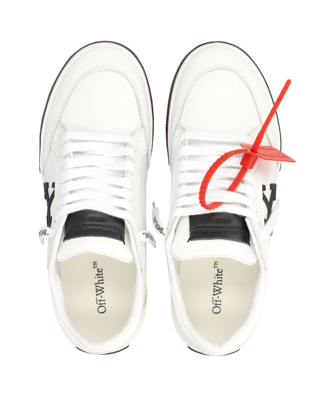 OFF-WHITE Белые кожаные низкие кроссовки / кеды, фото 2
