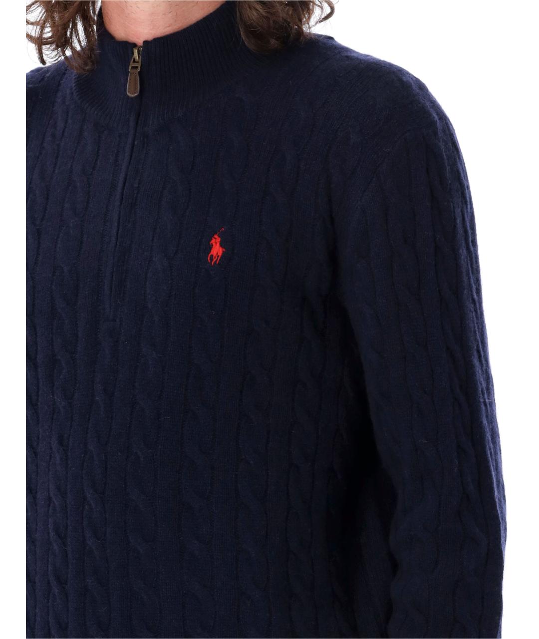 POLO RALPH LAUREN Темно-синий шерстяной джемпер / свитер, фото 3