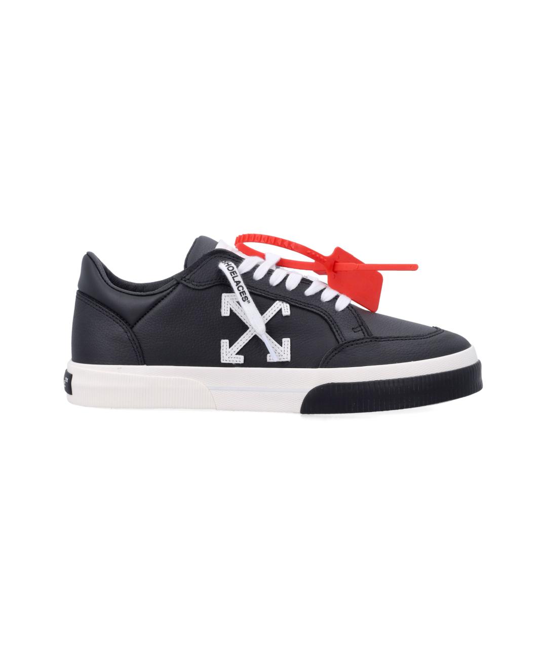 OFF-WHITE Черные кожаные низкие кроссовки / кеды, фото 1