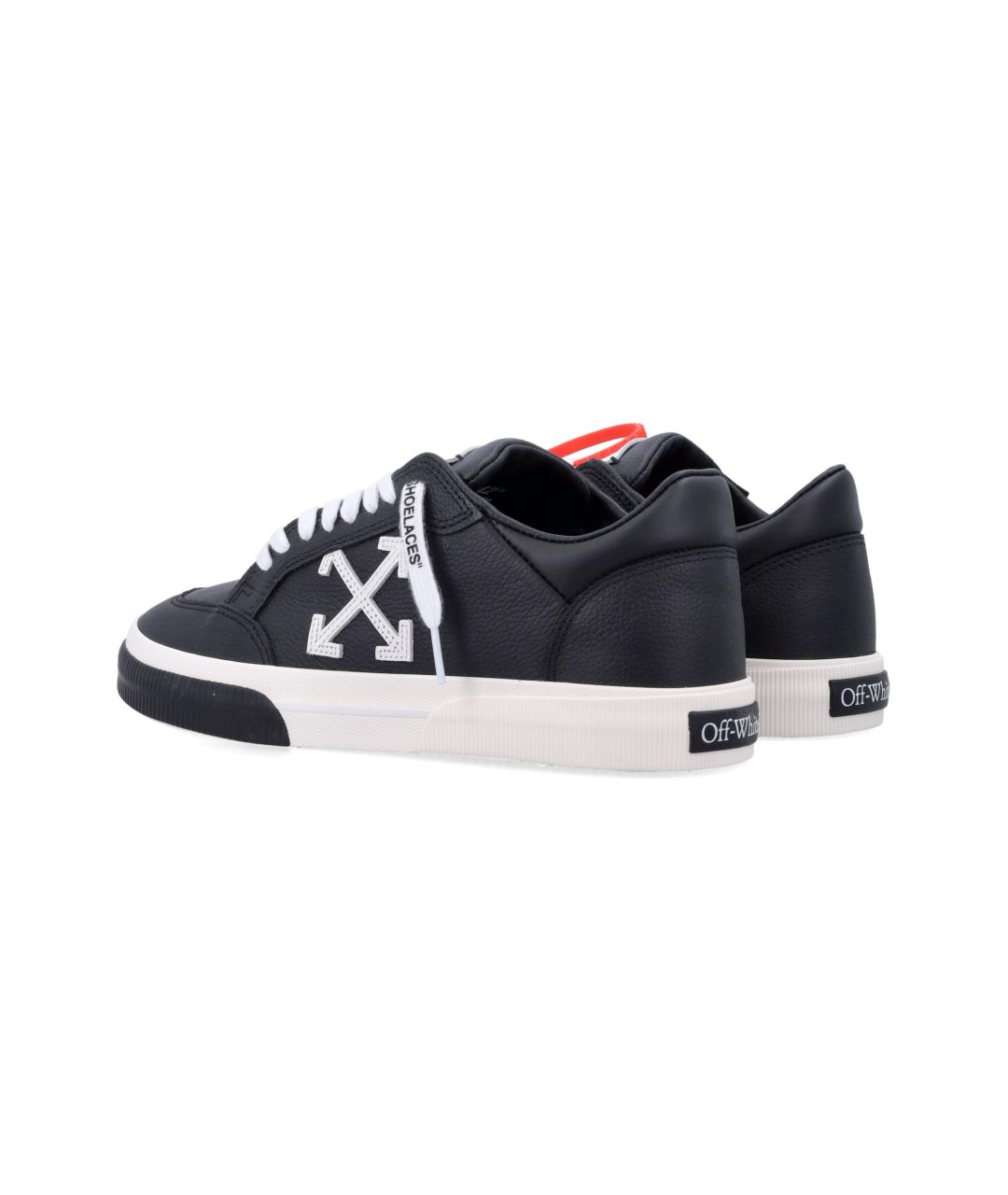 OFF-WHITE Черные кожаные низкие кроссовки / кеды, фото 4