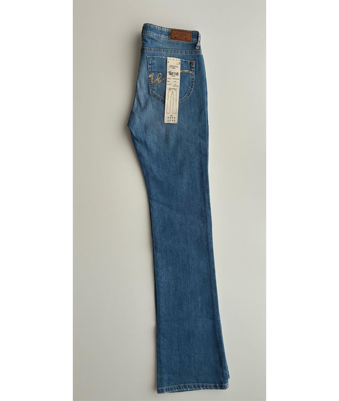 WEEKEND MAX MARA Синие хлопко-эластановые джинсы клеш, фото 5