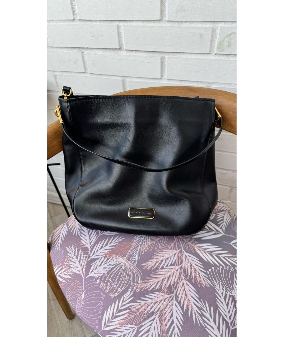 MARC BY MARC JACOBS Черная кожаная сумка тоут, фото 7