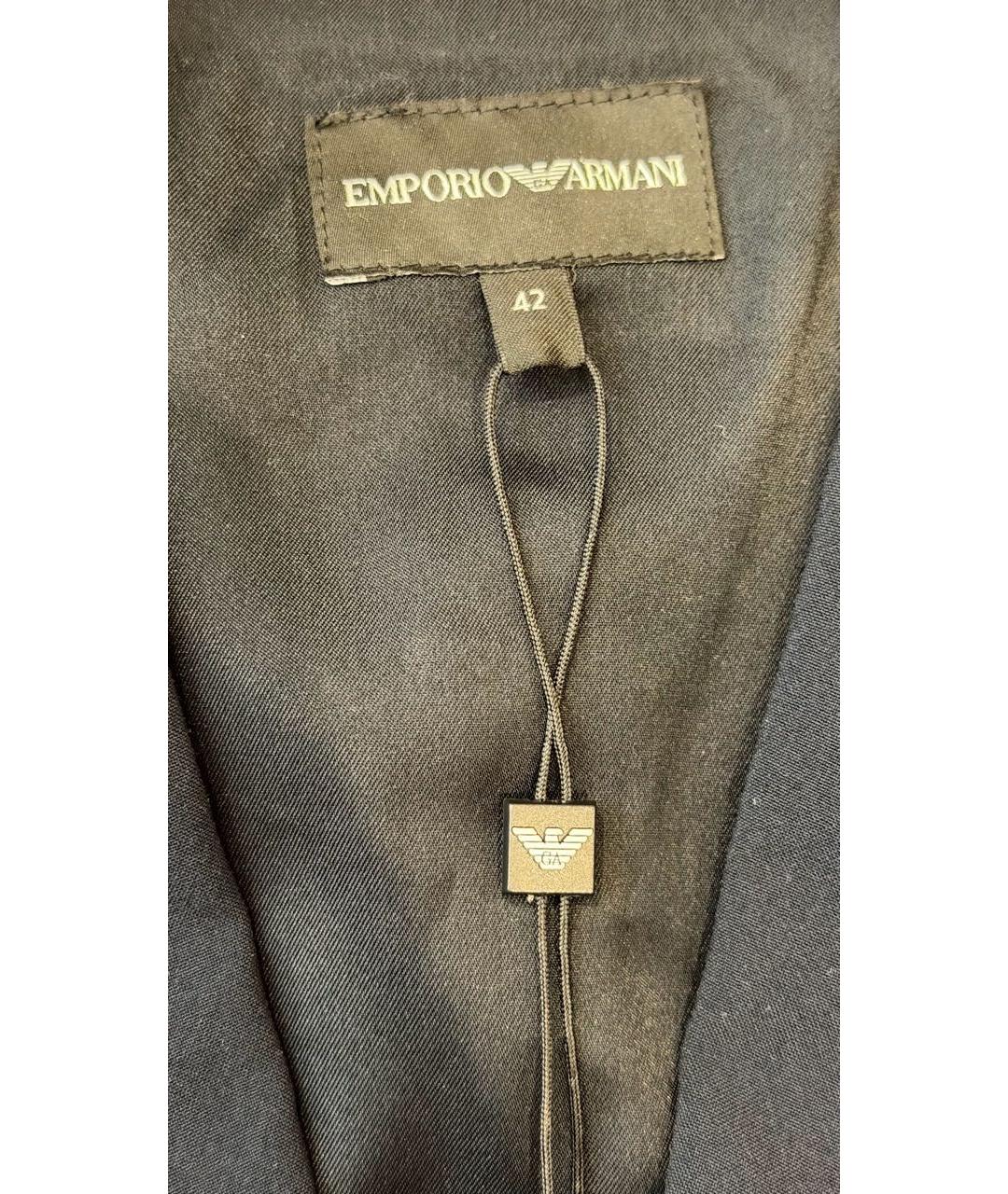EMPORIO ARMANI Темно-синий полиэстеровый жакет/пиджак, фото 3