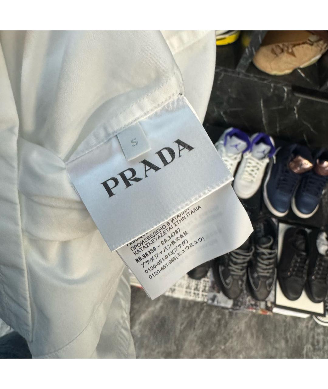 PRADA Белая хлопковая классическая рубашка, фото 6