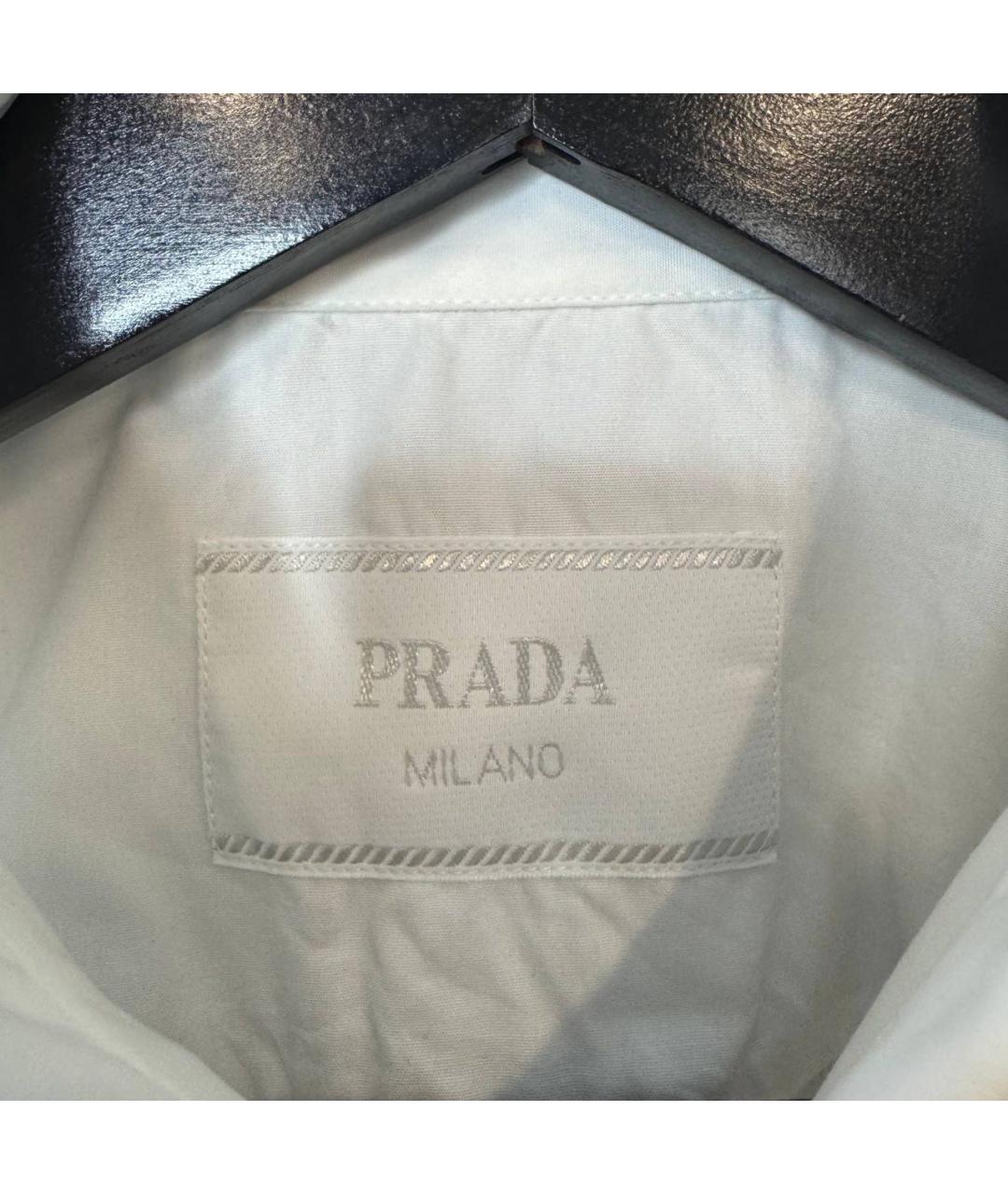 PRADA Белая хлопковая классическая рубашка, фото 4