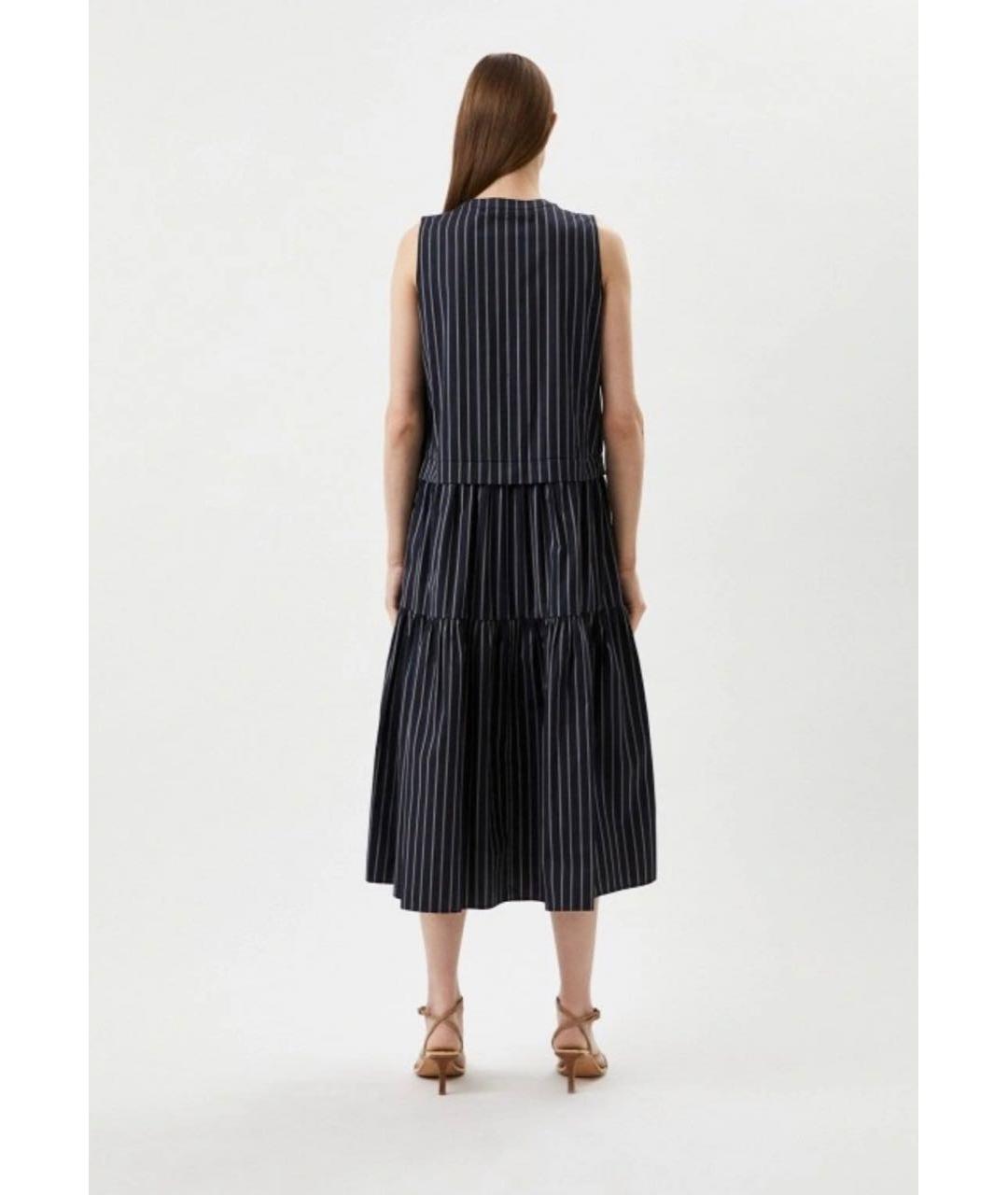 MAX MARA Темно-синее хлопковое повседневное платье, фото 6
