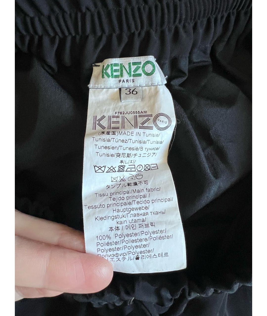 KENZO Черная полиэстеровая юбка мини, фото 3