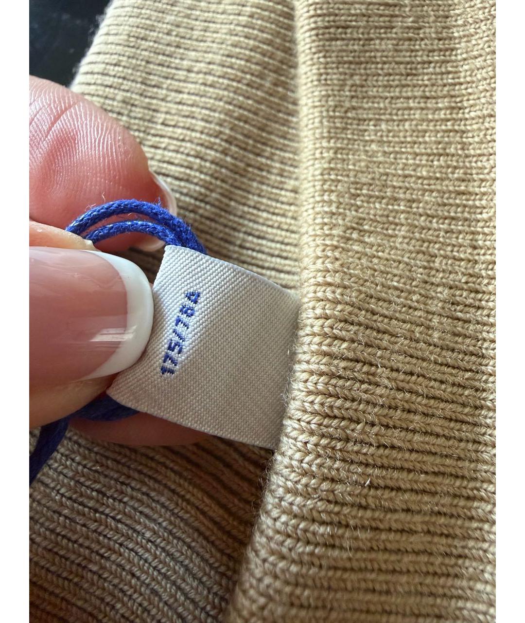 BURBERRY Бежевые шерстяные прямые брюки, фото 4