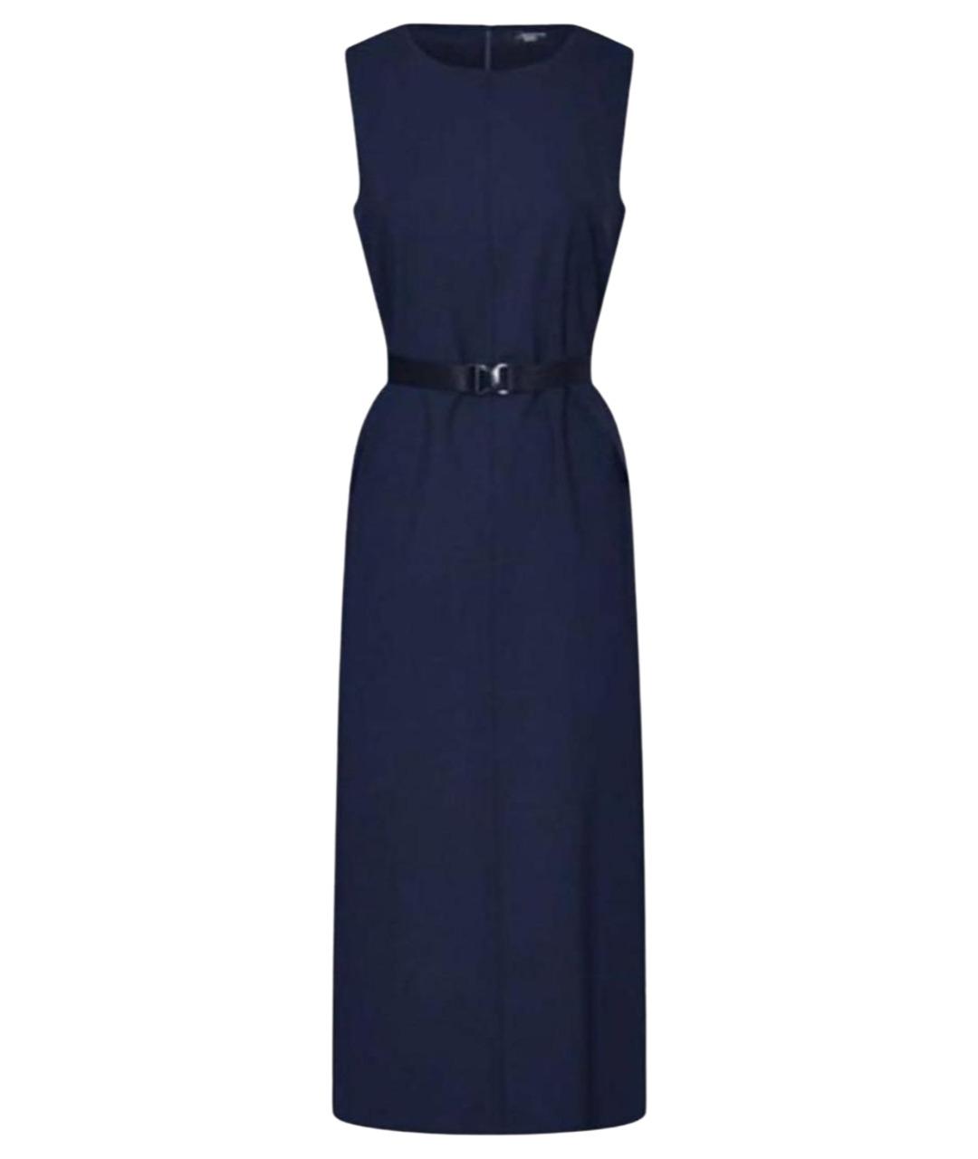 WEEKEND MAX MARA Темно-синее шерстяное повседневное платье, фото 8