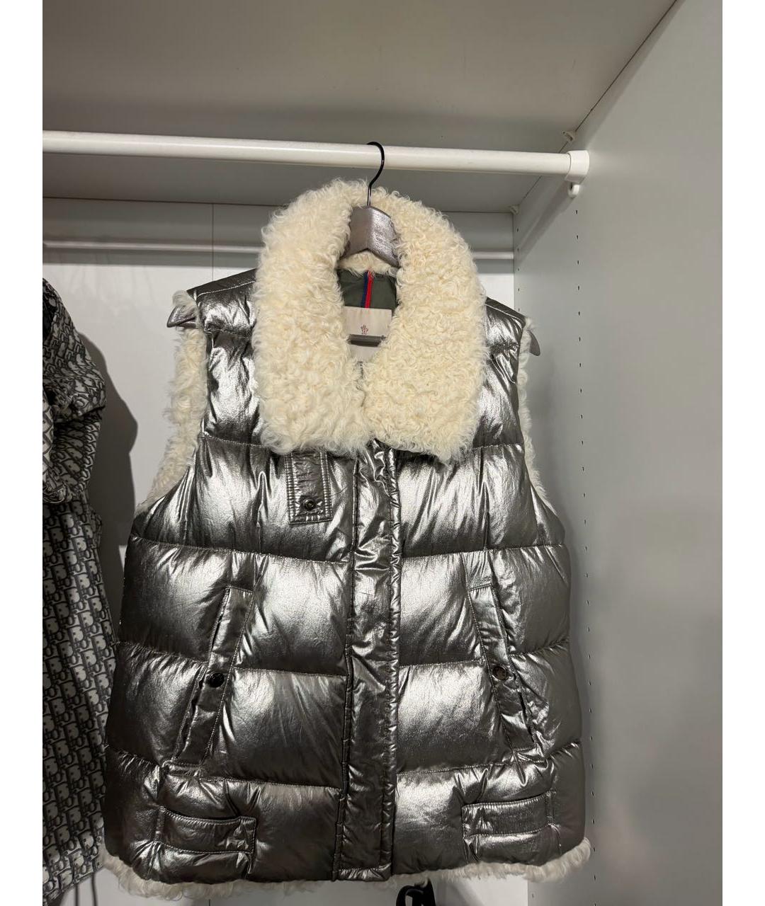 MONCLER Серебряный жилет, фото 5