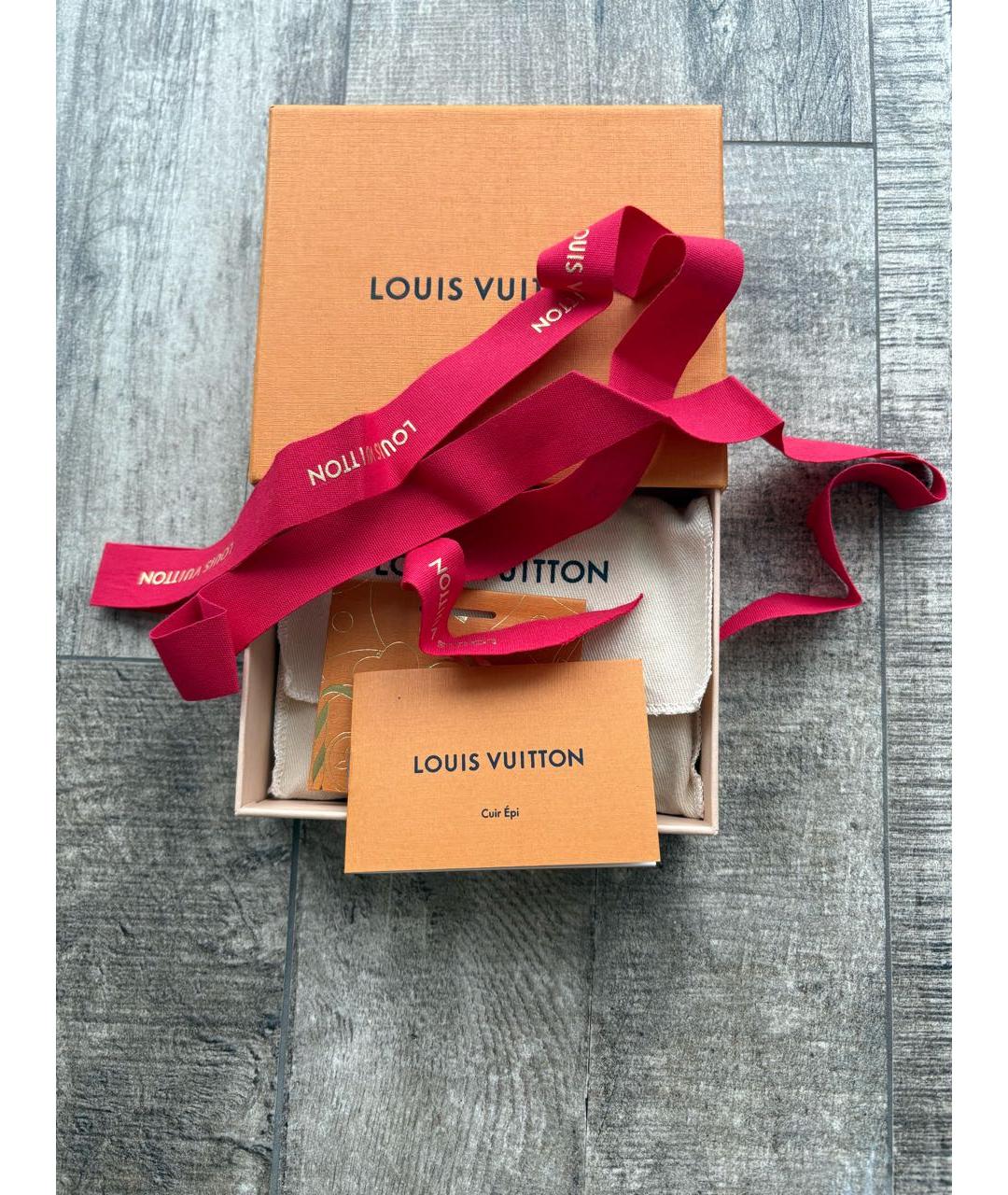 LOUIS VUITTON Черный кожаный кошелек, фото 4
