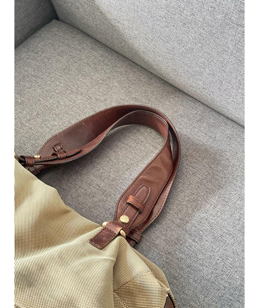 GIVENCHY Коричневая тканевая сумка с короткими ручками, фото 4