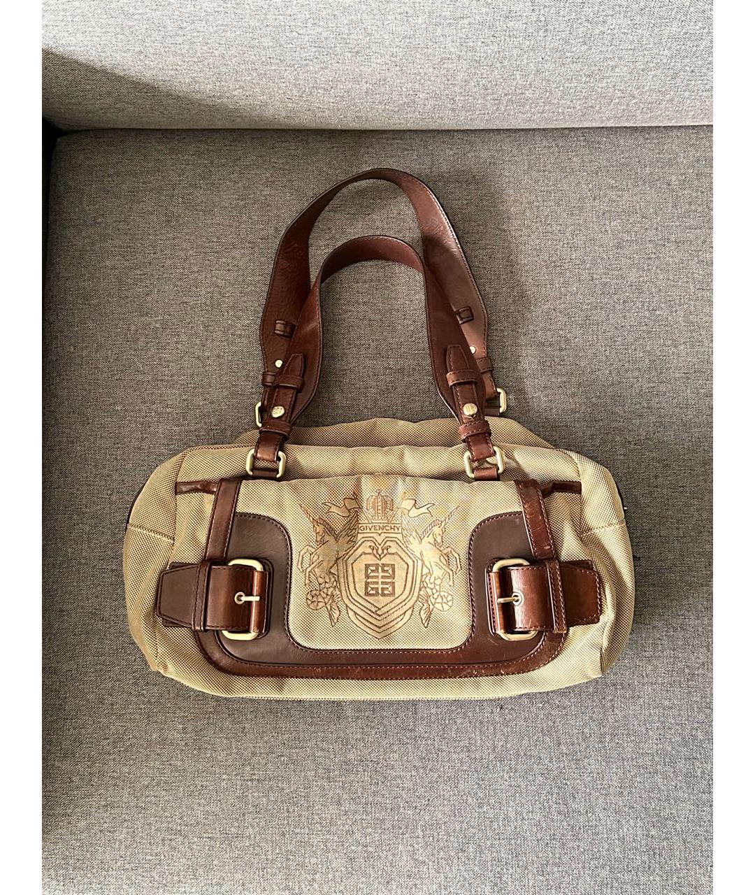 GIVENCHY Коричневая тканевая сумка с короткими ручками, фото 7