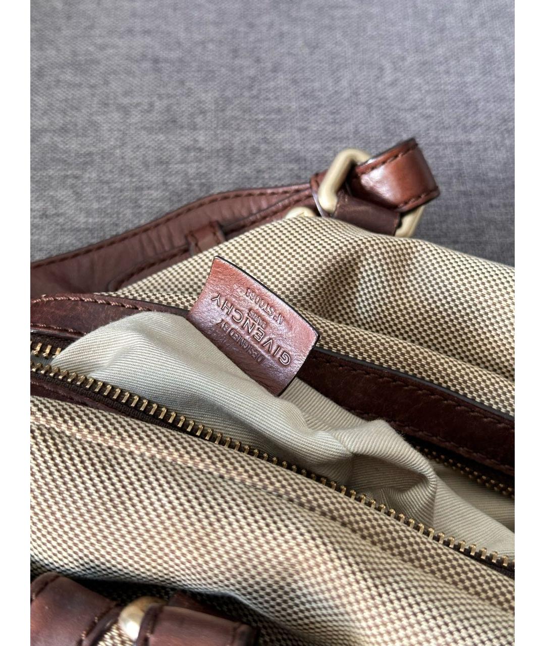GIVENCHY Коричневая тканевая сумка с короткими ручками, фото 6