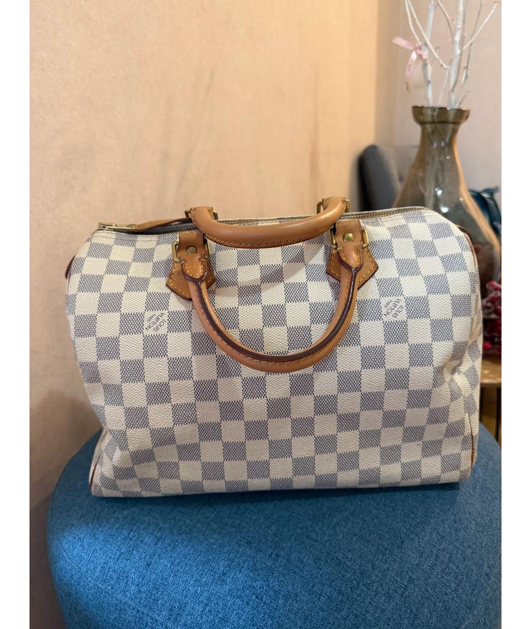 LOUIS VUITTON Бежевая сумка с короткими ручками из канвы, фото 2